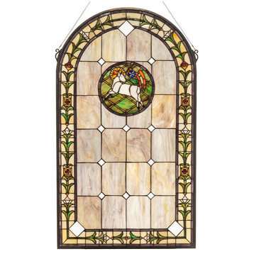 23 Wide X 40 High Lamb of God Stained Glass Window