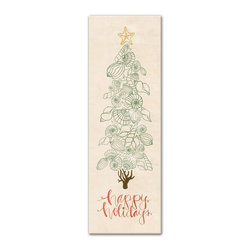 DDCG - Coastal Christmas Treee Canvas Wall Art, 12"x36" - Prints And Posters