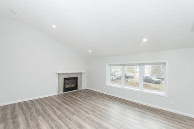 Example of a transitional home design design in New York