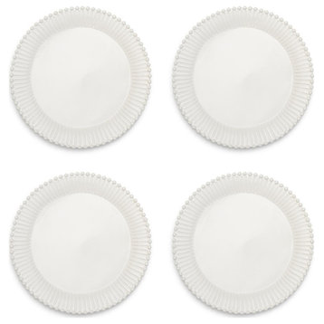 Two's Company 53941 Heirloom Set of 4 Embossed Pearl Edge Dinner Plate