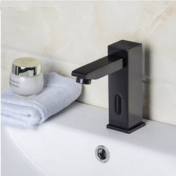Antique Brass Black Bronze Antumatic Single Cold Free Hands Bathroom Sink Faucet - Bathroom Sink Faucets