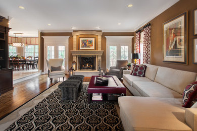 Transitional living room photo in New York