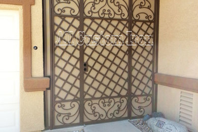This is a custom iron Entryway, with custom iron scrolls, and two tone color.