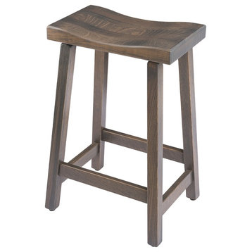 Rustic Urban Stool, Quarter Sawn Oak With Stain Options, Antique Slate Stain