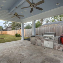 pool outdoor kitchen living