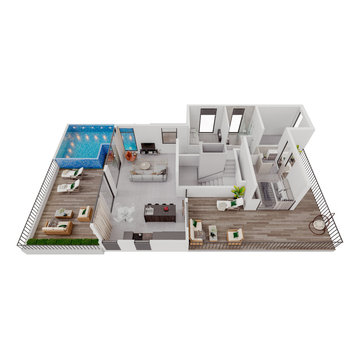 A realistic model 3-D floor plan of the house allows you to translate any idea i