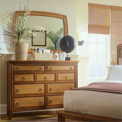 American Drew 931-020 Accent Landscape Mirror Antigua - Makeup Mirrors