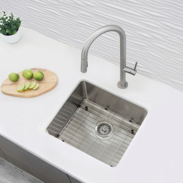 22 inch Dualmount Single Bowl 18 Gauge Stainless Steel Kitchen Sink S-407TG