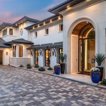 Modern Mediterranean Front Entryway Design