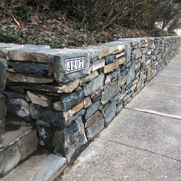 Dry Stacked Field Stone Retaining Wall in AU Park NW Washington DC