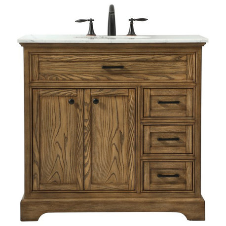 Elegant VF15036DW 36" Single Bathroom Vanity, Driftwood