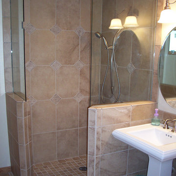 Walk in shower.