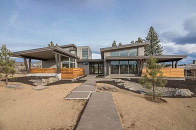 Example of a minimalist exterior home design in Other