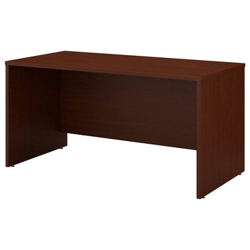 Large Desk, Rectangular Laminated Top and Wire Management Grommets, Mahogany