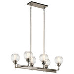 Kichler - Linear Chandelier 6-Light, Antique Pewter - This Niles' Antique Pewter 6 light linear chandelier's globe style is reminiscent of fixtures found in historic metropolitan buildings, icons of the industrial era. Niles modernizes the look with clean lines for a look that works in any home.