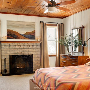 Romantic Bedroom With Knotty Pine Walls Ideas Photos Houzz