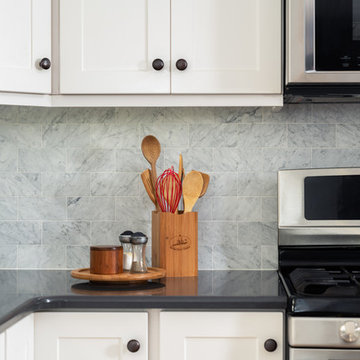 Blue & White Farmhouse Styled Kitchen