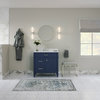 The Drew Bathroom Vanity, Navy Blue, 36", Single Sink, Freestanding