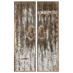 Uttermost Teo Wood Wall Art 3 Piece Set Contemporary Wall Accents By Lighting New York Houzz