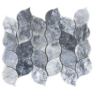 Luna Sky Marble Leaf on 12" x 12" Mesh Mosaic Tile - 10 boxes