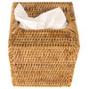 Artifacts Rattan Column Tissue Box Cover, Honey Brown