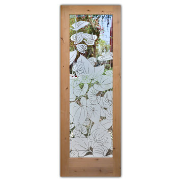 Front Door - Anthurium - Alder Knotty - 36" x 96" - Book/Slab Door