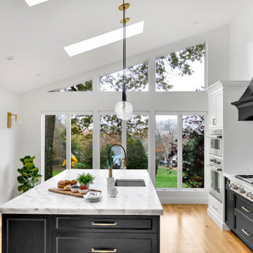 Black & White Kitchen with Accents of Gold