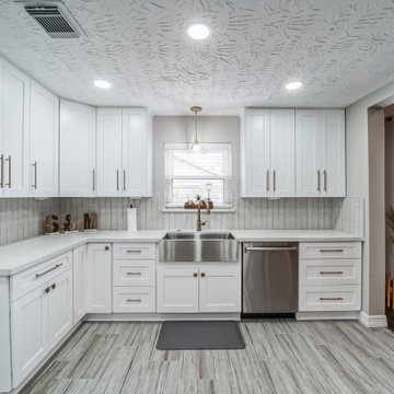 A Kitchen Transformation: Turning Two Rooms Into One (L shape cabinets)