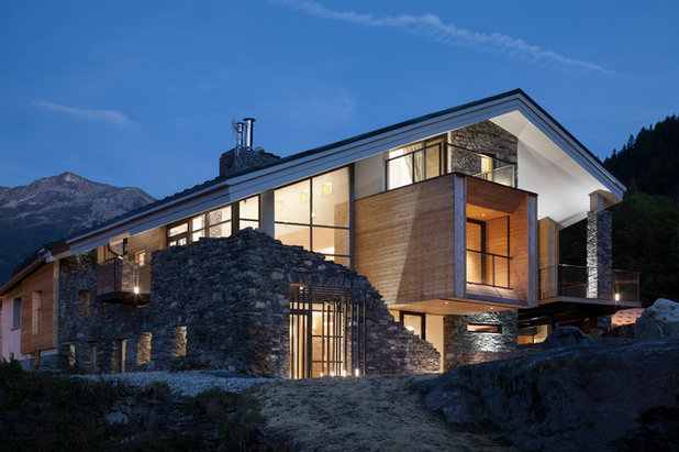 Rustic House Exterior Montagne Fa&ccedil;ade