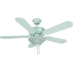 Hardware House - Hardware House 24-0567 Wyndham - 42Inch 5 Blade Ceiling Fan with Light Kit and P - Wyndham has a modern style. It features five revesWyndham 42Inch 5 Bla White White/Light Ma *UL Approved: YES Energy Star Qualified: n/a ADA Certified: n/a  *Number of Lights: Lamp: 2-*Wattage:60w Candelabra Base bulb(s) *Bulb Included:Yes *Bulb Type:Candelabra Base *Finish Type:White
