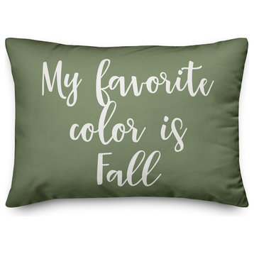 My Favorite Color is Fall Lumbar Pillow, Green, 14"x20"