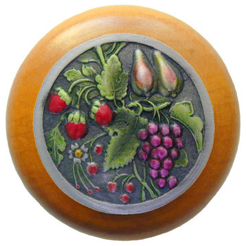 Tuscan Bounty Maple Wood Knob, Hand-Tinted Pewter