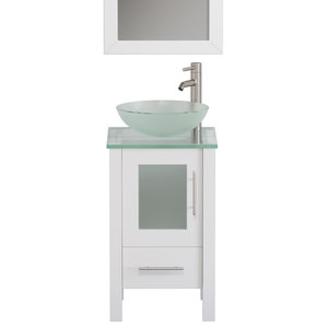 Single Glass Vessel Sink Vanity Set, 18 Bathroom Vanity Set