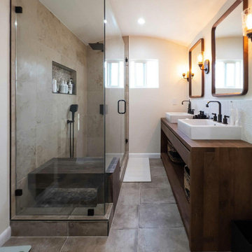 Modern Rustic Natural Elements Bathroom Remodel in Haslet TX