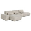 Lexie Modern Beige Sectional Sofa and Ottoman