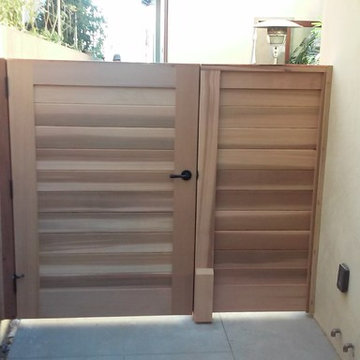 Modern Wood Custom Gates by Garden Passages