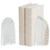 Frosted Glass Block Abstract Bookends, Set of 2
