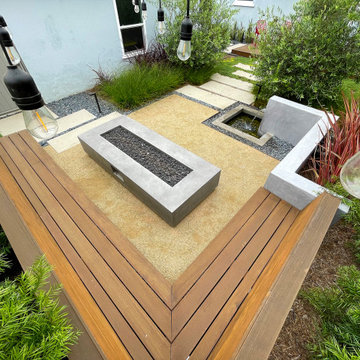 Long Beach Mod Backyard Gathering Space