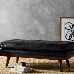 CARSON TUFTED LEATHER OTTOMAN - Products
