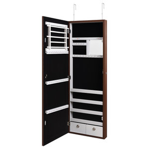 Brooklyn Full Length Vanity Mirror Over The Door Wall Mounted Storage Contemporary Jewelry Armoires By Inspired Home Houzz