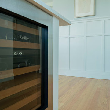 Built-In Wine Refrigerator in Coastal Kitchen Island – Plum Island MA