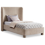 Meridian Furniture - Penny Bed, Beige, Twin, Chenille Fabric - Give your bedroom an instant makeover with this beige Penny chenille fabric bed. A fusion of style and comfort, this twin-size bed comes upholstered in rich beige chenille fabric for a charming look and has an extra-high, curved headboard for optimal support while you read or watch TV. A chic and functional addition to your bedroom, this handsome bed is a true showstopper from every angle.