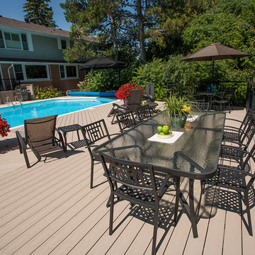 Inground pool deck over 40 foot cliff.