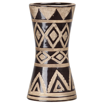 Ceramic Vase Gloss Rough Brown