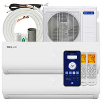 18K BTU 2 Zone Multi Zone Ductless Mini Split AC W/ Heat, White, Dual Zone(2) 18000 Btu 9+12