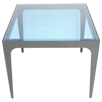 Dynasty End Table Ocean Blue Glass top