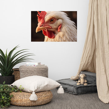 Room Posters Aesthetic: Brooding Beauty Chicken Photorealism Painting - Digital