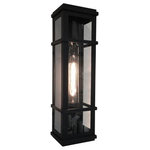 ArtCraft - ArtCraft SC13112BK Granger Square - 20" One Light Outdoor Wall Mount - The "Granger Street" collection of modern exterior lighting designed by S&C, has clear glassware which is frame in its precise linear frame. Shown in black and available in stainless steel. (Warranty on Exteriors lighting is 1 Year on premature paint defects and 21 Year against corrosion and we use corrosion resistant copper screws).  Shade Included: TRUE  Room Style: Exterior LightingGranger Square 20" One Light Outdoor Wall Sconce Black Clear Glass *UL Approved: YES *Energy Star Qualified: n/a  *ADA Certified: n/a  *Number of Lights: Lamp: 1-*Wattage:60w Medium Base bulb(s) *Bulb Included:No *Bulb Type:Medium Base *Finish Type:Black