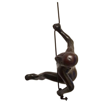The Climbing Man Wall Art, Chocolate- Black Color, Position 1