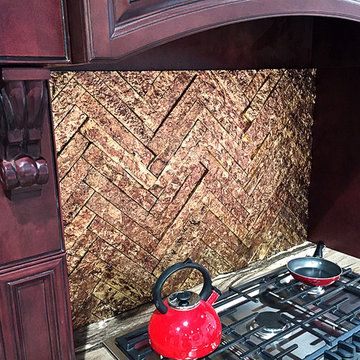 Vegas Gold Kitchen Backsplash by Tile Bar